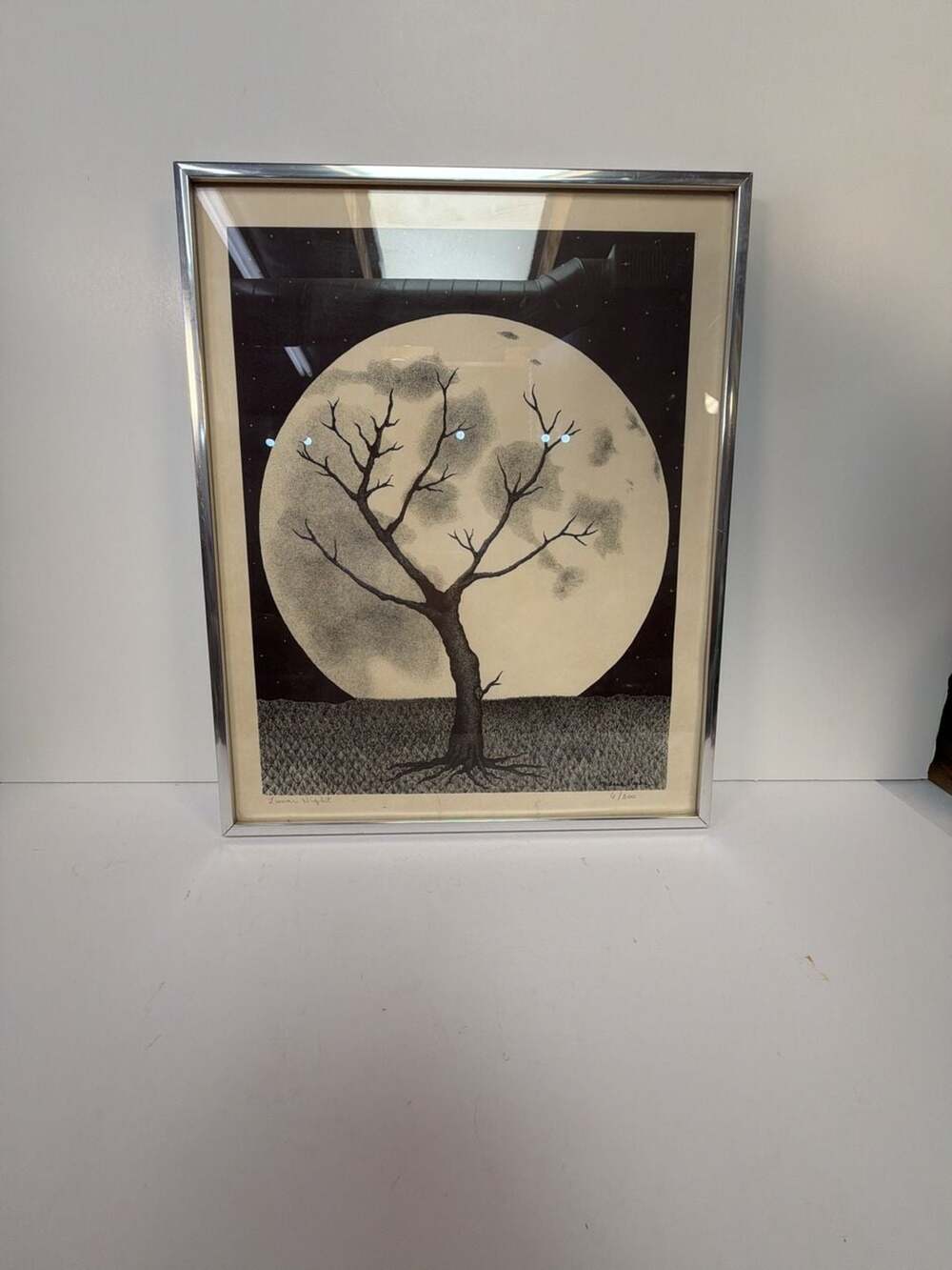 Maria Perez Lunar Night Print 6/300 Silver Frame Art